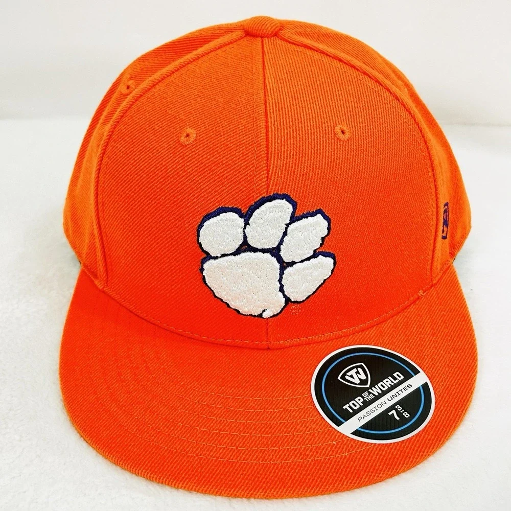 Clemson Tigers Top of the World Wool Fitted Hat Cap 7 3/8 Orange NCAA College